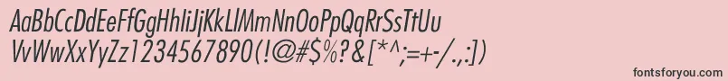 BelmarCondensedlightItalic-fontti – mustat fontit vaaleanpunaisella taustalla