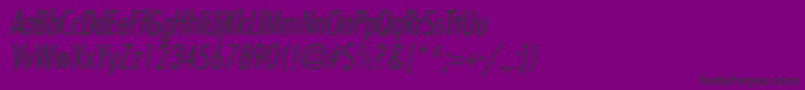 BelmarCondensedlightItalic-Schriftart – Schwarze Schriften auf violettem Hintergrund