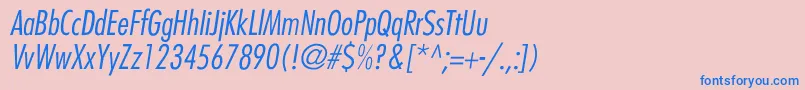 BelmarCondensedlightItalic-Schriftart – Blaue Schriften auf rosa Hintergrund