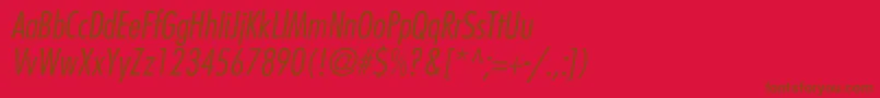 Czcionka BelmarCondensedlightItalic – brązowe czcionki na czerwonym tle