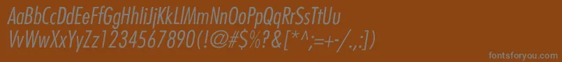 BelmarCondensedlightItalic Font – Gray Fonts on Brown Background
