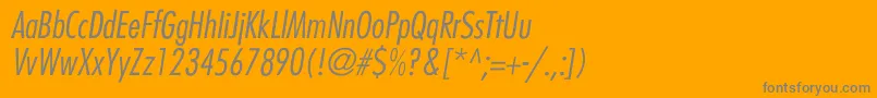BelmarCondensedlightItalic-Schriftart – Graue Schriften auf orangefarbenem Hintergrund