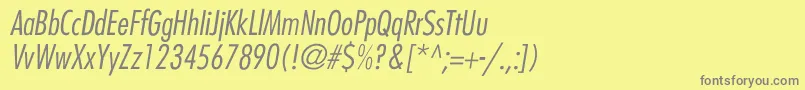 BelmarCondensedlightItalic Font – Gray Fonts on Yellow Background