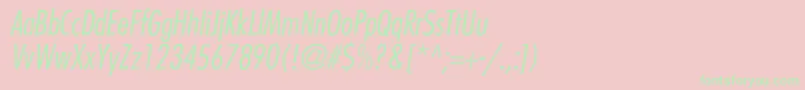BelmarCondensedlightItalic Font – Green Fonts on Pink Background