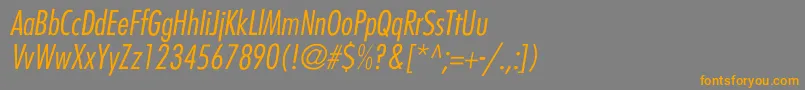 BelmarCondensedlightItalic Font – Orange Fonts on Gray Background