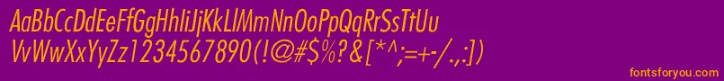 BelmarCondensedlightItalic Font – Orange Fonts on Purple Background