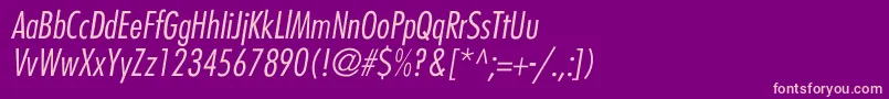 BelmarCondensedlightItalic-Schriftart – Rosa Schriften auf violettem Hintergrund