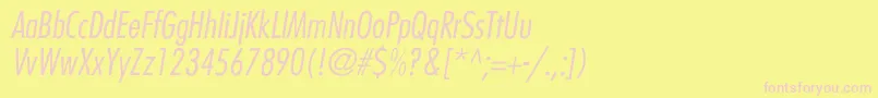 フォントBelmarCondensedlightItalic – ピンクのフォント、黄色の背景