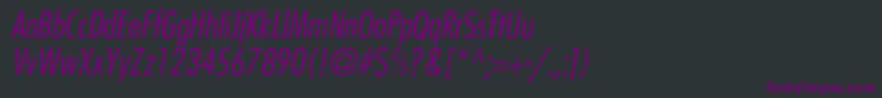 Шрифт BelmarCondensedlightItalic – фиолетовые шрифты на чёрном фоне