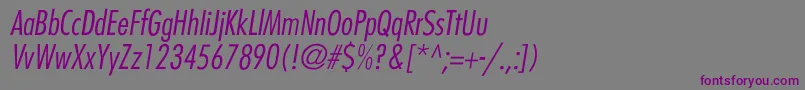 Шрифт BelmarCondensedlightItalic – фиолетовые шрифты на сером фоне