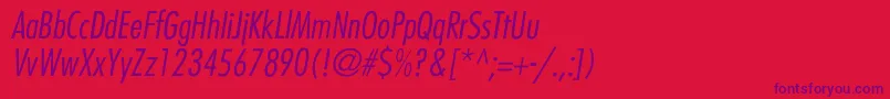 BelmarCondensedlightItalic Font – Purple Fonts on Red Background