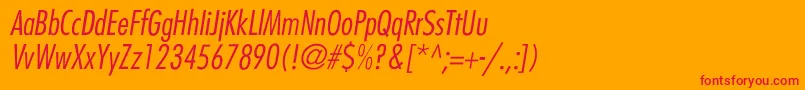Шрифт BelmarCondensedlightItalic – красные шрифты на оранжевом фоне