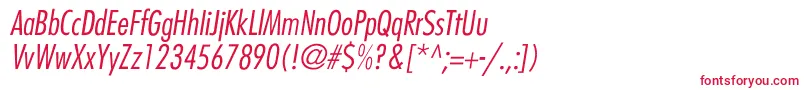 BelmarCondensedlightItalic-Schriftart – Rote Schriften auf weißem Hintergrund