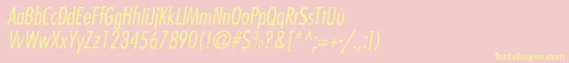 BelmarCondensedlightItalic Font – Yellow Fonts on Pink Background