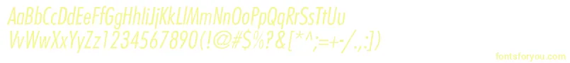 BelmarCondensedlightItalic-Schriftart – Gelbe Schriften auf weißem Hintergrund