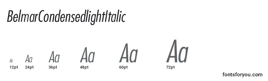 BelmarCondensedlightItalic Font Sizes