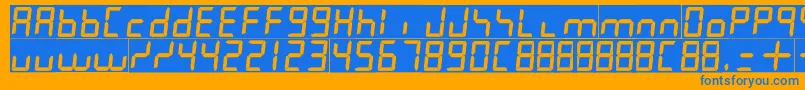7leditalic Font – Blue Fonts on Orange Background