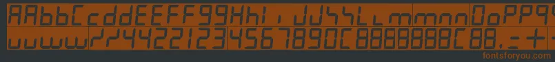Saiba mais sobre a fonte 7leditalic Fonte 7leditalic – fontes marrons em um fundo preto