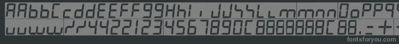 Saiba mais sobre a fonte 7leditalic Fonte 7leditalic – fontes cinzas em um fundo preto