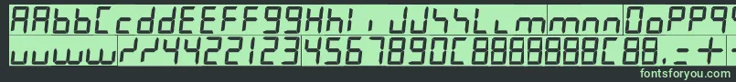 7leditalic-fontti – vihreät fontit mustalla taustalla