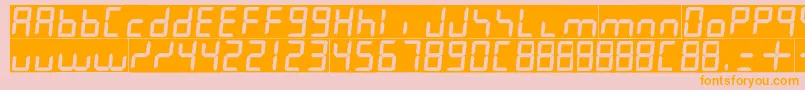 7leditalic Font – Orange Fonts on Pink Background