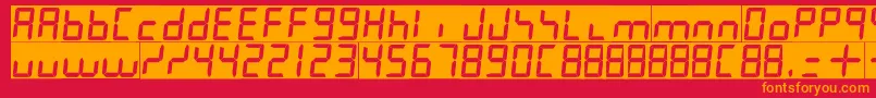 7leditalic Font – Orange Fonts on Red Background