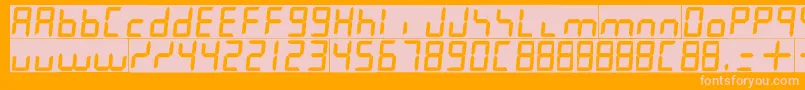 7leditalicフォントについての詳細 フォント7leditalic – オレンジの背景にピンクのフォント