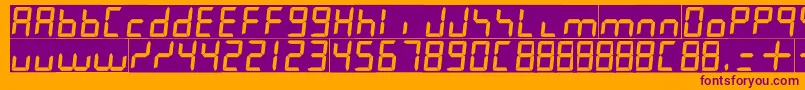 7leditalic Font – Purple Fonts on Orange Background