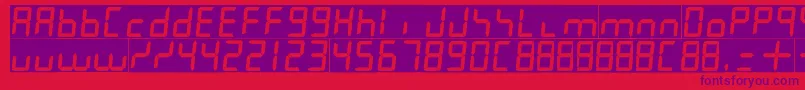 7leditalic Font – Purple Fonts on Red Background