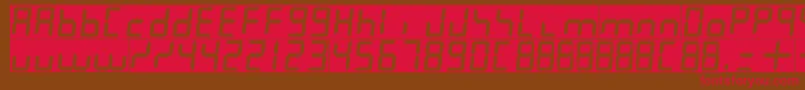 Fonte 7leditalic – fontes vermelhas em um fundo marrom