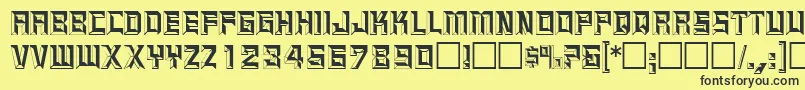 BaguetdisplaycapssskRegular Font – Black Fonts on Yellow Background