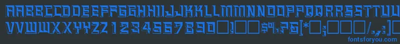 BaguetdisplaycapssskRegular Font – Blue Fonts on Black Background