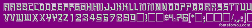 BaguetdisplaycapssskRegular Font – Green Fonts on Purple Background