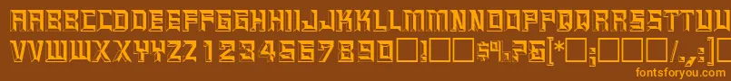 BaguetdisplaycapssskRegular Font – Orange Fonts on Brown Background