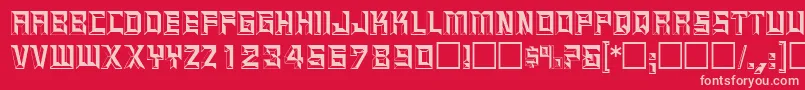 BaguetdisplaycapssskRegular Font – Pink Fonts on Red Background