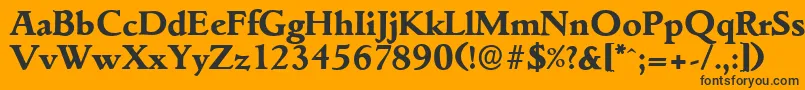 GouditaserialXboldRegular-fontti – mustat fontit oranssilla taustalla