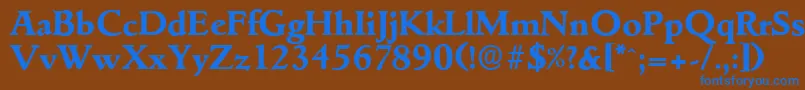 フォントGouditaserialXboldRegular – 茶色の背景に青い文字