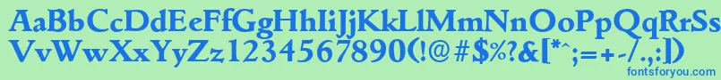 GouditaserialXboldRegular Font – Blue Fonts on Green Background