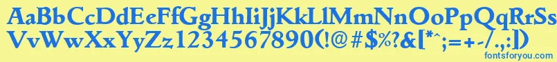 GouditaserialXboldRegular Font – Blue Fonts on Yellow Background