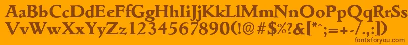 GouditaserialXboldRegular Font – Brown Fonts on Orange Background