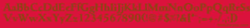 GouditaserialXboldRegular-Schriftart – Braune Schriften auf rotem Hintergrund