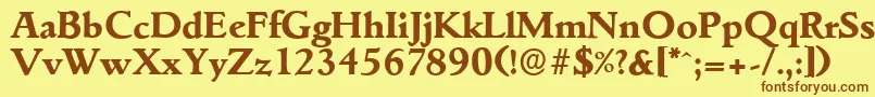 Шрифт GouditaserialXboldRegular – коричневые шрифты на жёлтом фоне