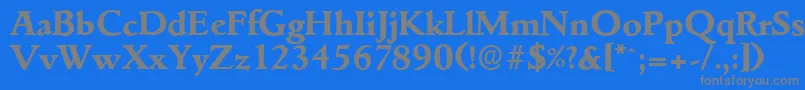 フォントGouditaserialXboldRegular – 青い背景に灰色の文字