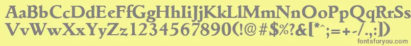 フォントGouditaserialXboldRegular – 黄色の背景に灰色の文字
