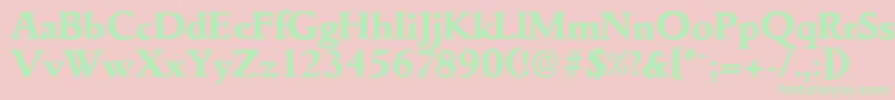 GouditaserialXboldRegular Font – Green Fonts on Pink Background