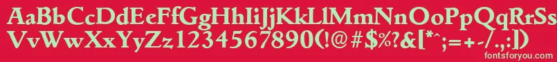 GouditaserialXboldRegular Font – Green Fonts on Red Background