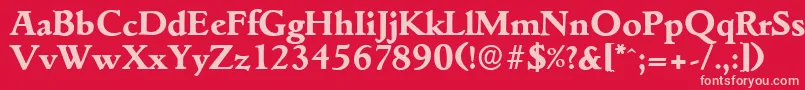 GouditaserialXboldRegular-Schriftart – Rosa Schriften auf rotem Hintergrund