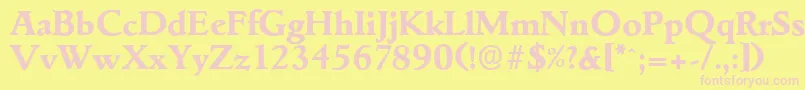 GouditaserialXboldRegular Font – Pink Fonts on Yellow Background