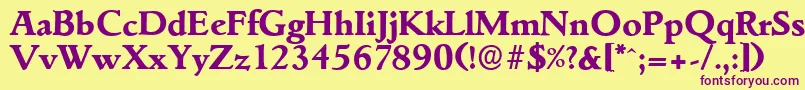 GouditaserialXboldRegular Font – Purple Fonts on Yellow Background
