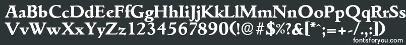 GouditaserialXboldRegular-fontti – valkoiset fontit mustalla taustalla